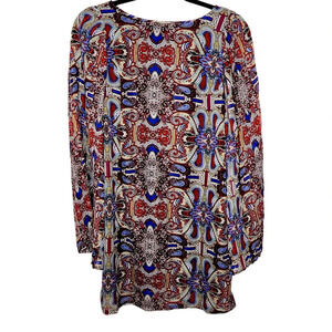 Fire Los Angeles Womens Chiffon Crepe Paisley Short Shirt Dress Size Small Red